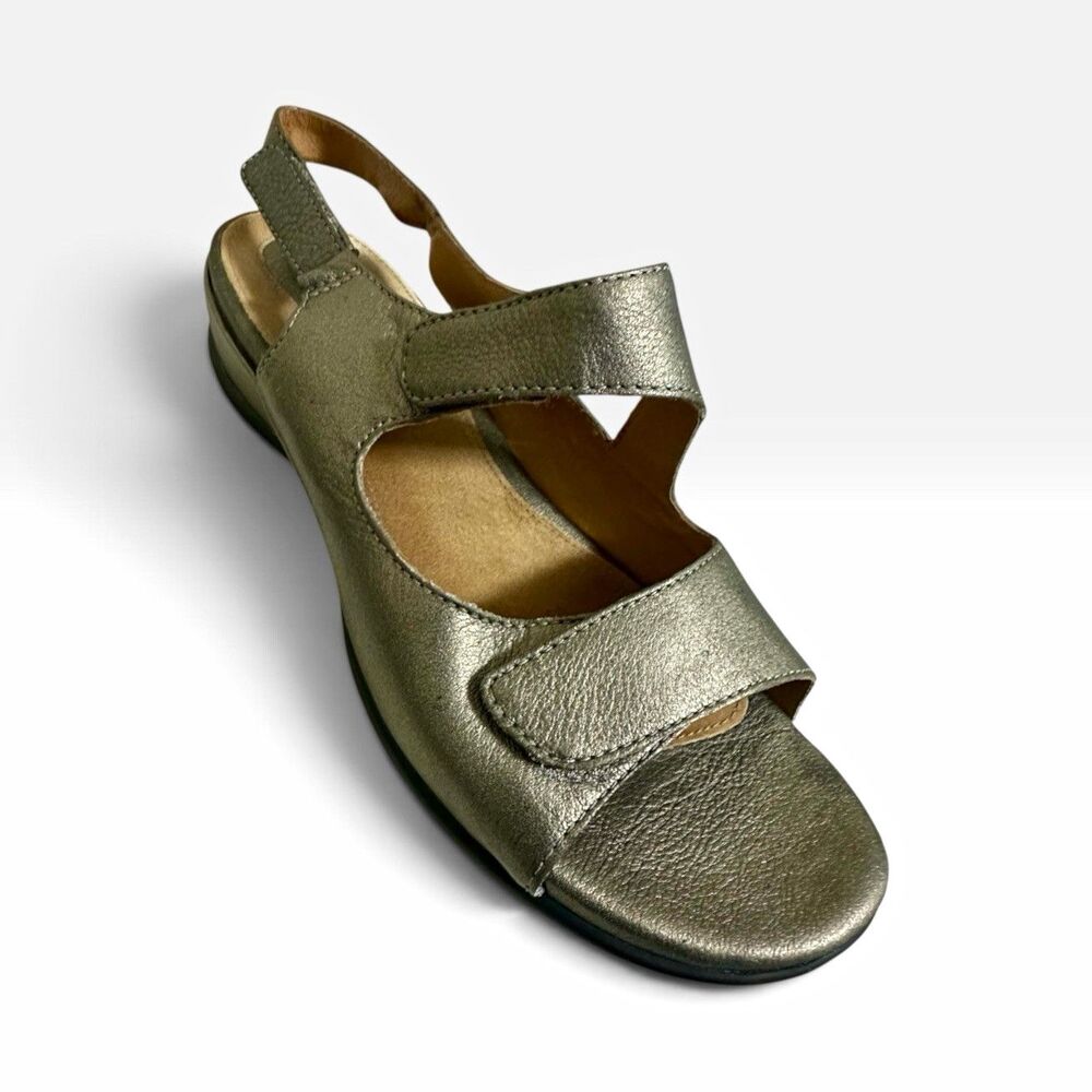 Clarks Artisan 87195 Womens 11M Metallic Pewter Leather Comfort Sandals